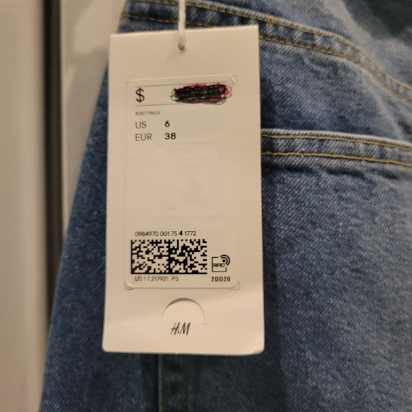 H&M RECYCLED DENIM 90'S BAGGY HIGH RISE JEANS NWT - Picture 5 of 10